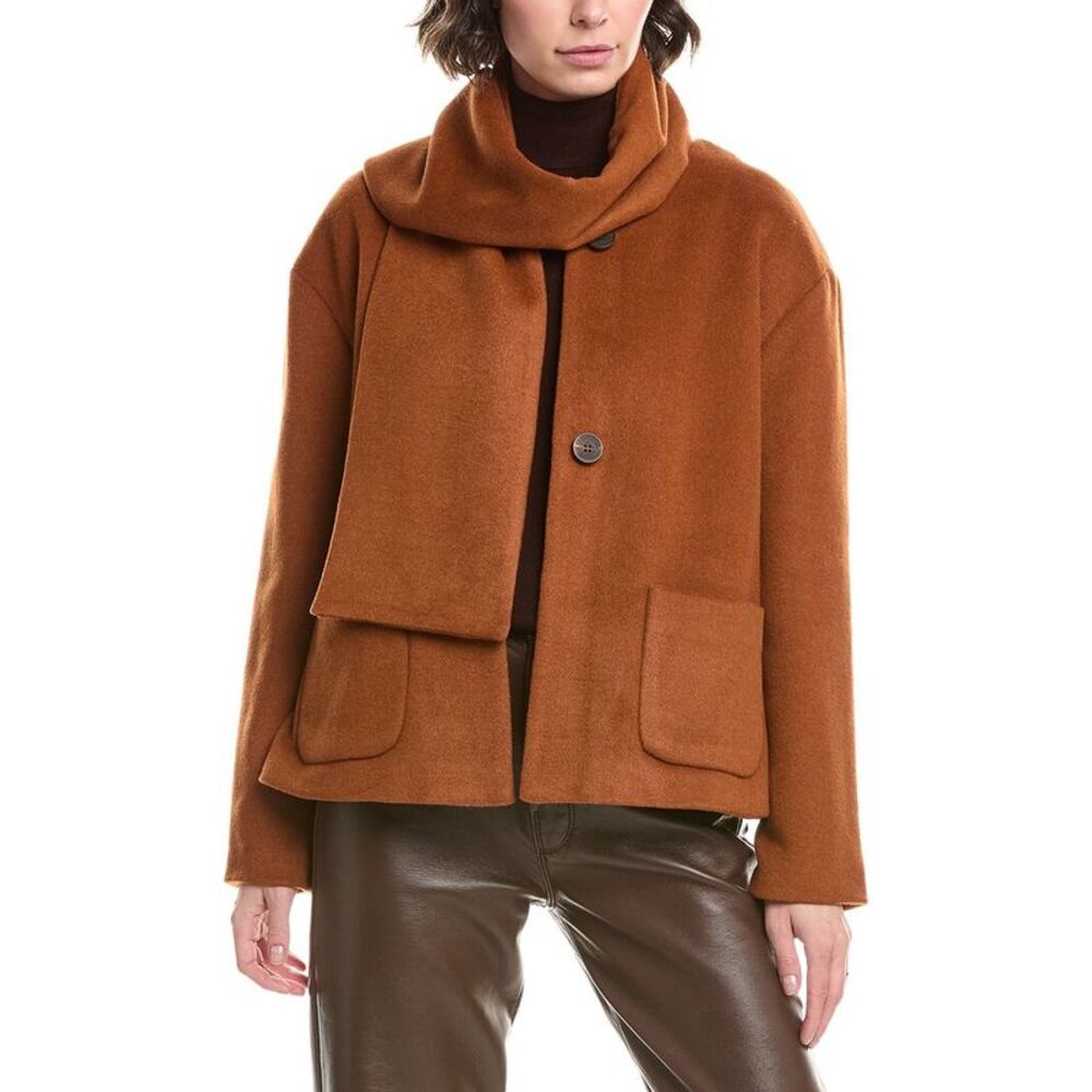Pascale La Mode Womens  Wool-Blend Coat, Orange